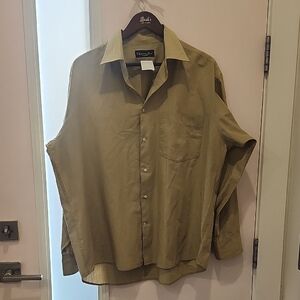 Dior Men's Casual Tan Button Down Shirt